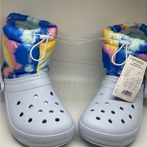 Crocs Tie-Dye cute Fleece Lined Boots Size m 4 w 6